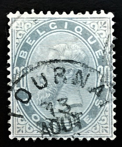 Bélgica, Sello Yv 39 Leopoldo Ii 20c 1883 Usado L12665