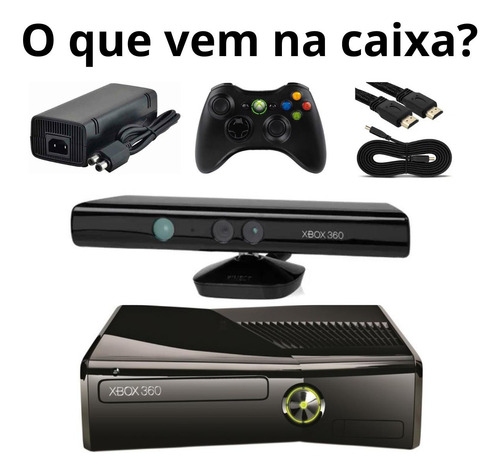 Xbox 360 1tb Com 2 Hd De 500gb 2 Controles Originais Kinect Preto (Recondicionado)