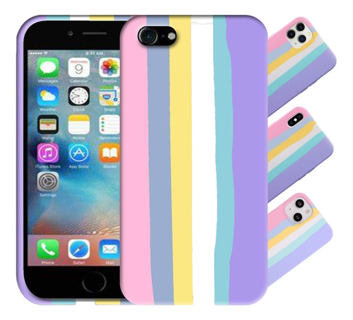 Protector Para iPhone 11 Pro Max Rainbow Silicona