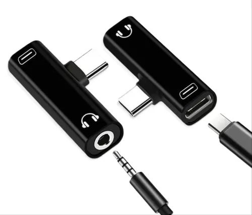 Adaptador USB-C con Jack de 3,5 mm con recarga