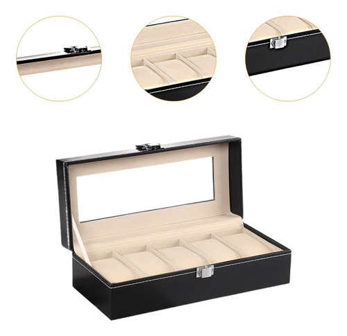 Organizador De Relojes Para Hombre, Vitrina Negra Para Reloj