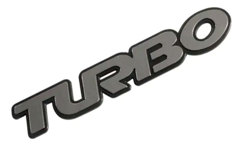 Emblema Turbo S10 Blazer 1997 Em Diante Cromado Fundo Preto
