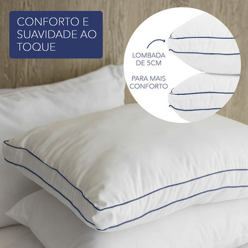 Kit 2 Travesseiros Ergosoft Hotel Ultra Macio Camesa