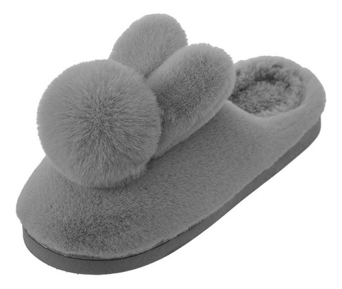 Pantuflas Antideslizantes Zapatos De Algodón Peluche Conejo