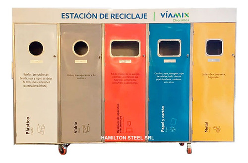 Estacion Reciclaje Ecologico X5, Tacho De Reciclaje 5puertas