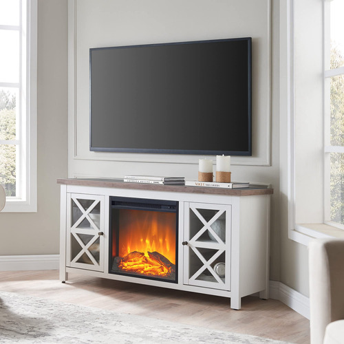 Henn&hart Soporte De Tv Rectangular Con Chimenea De Lea Para