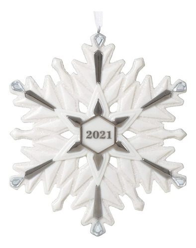 Adorno Navideño Año 2021 2021 Porcelana Copo De Nieve