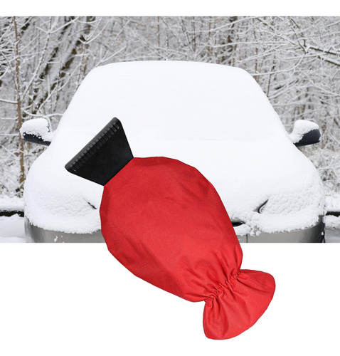 Prevenga Los Rasguños Auto Snow Ice Scraper Mitt Rojo