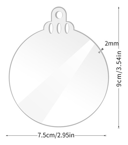 50 Esferas De Acrílico Transparente Navideñas De 9 X 7,5 Cm