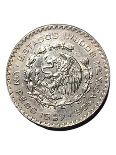 1 Peso México 1967 Última Moneda De Plata Coleccion 