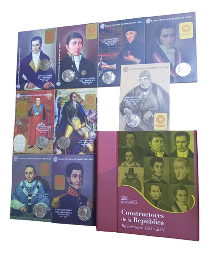 Colección Monedas Constructores De La República + Álbum Bcrp