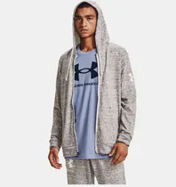 Comprar Casaca Under Armour Con Capucha Rival Terry Full Zip Gris