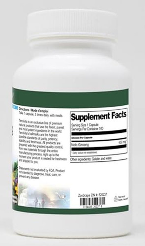 Noto Ginseng 450 Mg 100 Cápsulas Pack De 3 Terravita