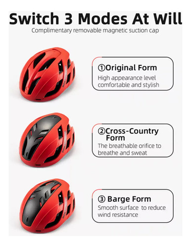 Casco Para Ciclismo Con Cubierta Magnética Rockbros - Rojo