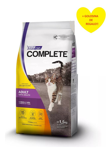 Alimento Vitalcan Complete Gato Adulto 15k + Regalo!!