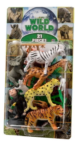 Playset Animales Salvajes X 21 Unidades Color Modelo 2 Con Mono