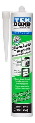 Silicone Acetico Transparente Tubo 256g/270ml Tek Bond