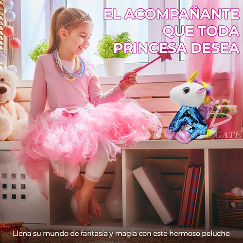 Unicornio Pony Arcoíris Lentejuela Peluche Juguete Suave