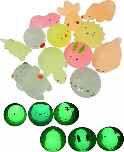 Paquete De Juguetes Antiestrés Mochi Squishy 10 Pcs Luminoso