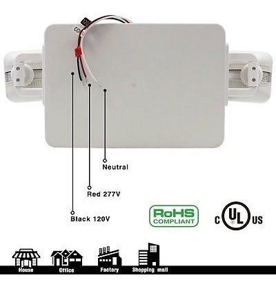 Imagen 4 de 5 de Comercial Led Rojo Señal De Salida Y El Luminario Emergencia
