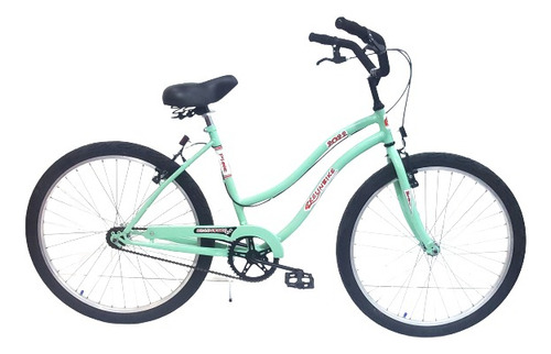 Bicicleta playera femenina Kelinbike V26PDF frenos v-brakes color verde agua con pie de apoyo  