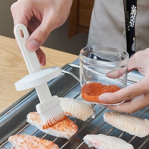 Pincel Culinário De Silicone Cozinha Pão Confeitaria 15 Cm Cor Branco