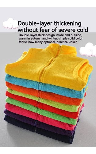 Chaleco De Forro Polar Grueso Para Niños - Cálido Y Elegante
