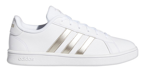 Tenis Lifestyle adidas Grand Court Base - Blanco-plateado