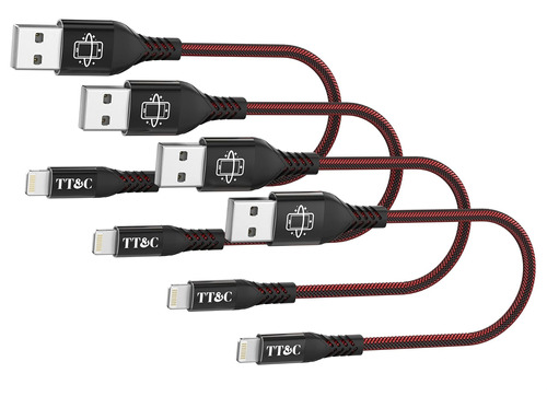 Tt&c Cable Lightning Corto Para iPhone De 6 Pulgadas, Sincro