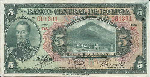 Bolivia 5 Bolivianos 1928