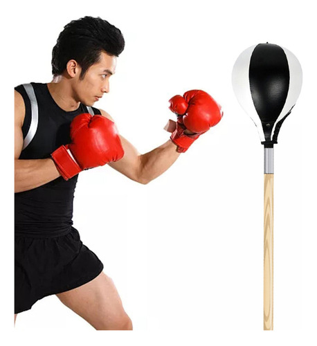/para Saco De Boxeo De Cuero Pu Con Forma De Pera, Negro