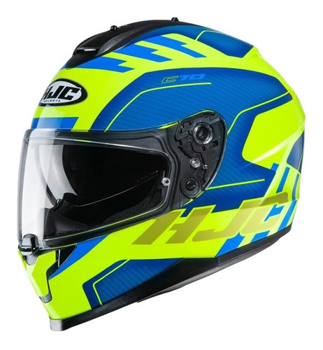 Hjc Casco C70 Koro Mc3h Lentes Incluidos