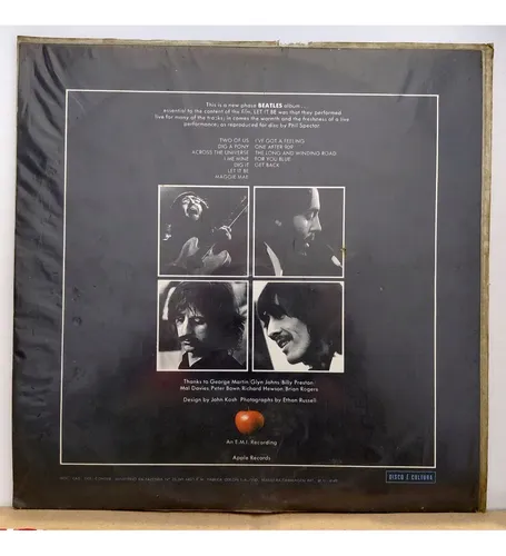 Lp Disco Vinil The Beatles Let It Be Lp Vg Capa Sandwich Vg