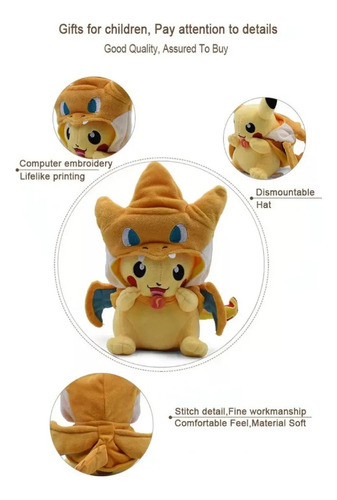 Peluche Super Charizard Para Cosplay De Pokémon Pikachu