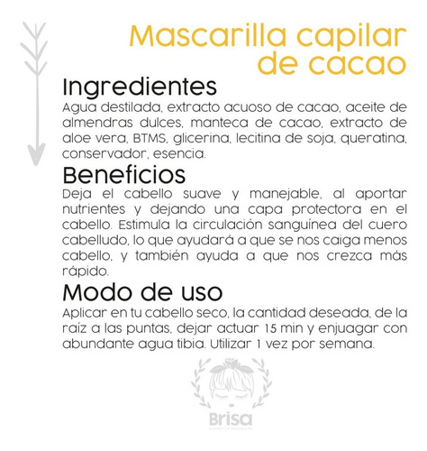 Imagen 3 de 6 de Mascarilla Capilar Natural Tratamiento Cabello Maltrado