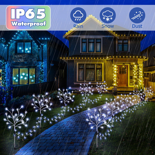 Luces De Camino De Navidad Copo De Nieve Impermeables 180 Le