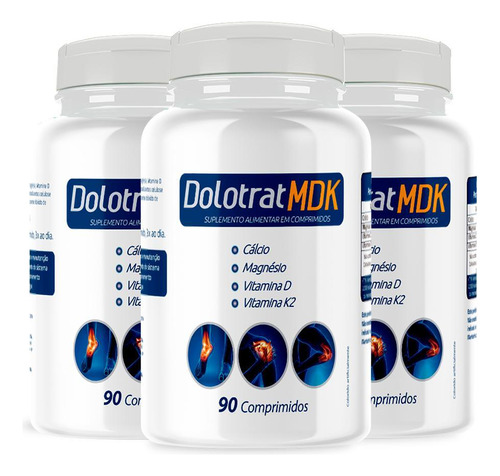 Kit 3 Dolotrat Mdk Calcio Magnesio Vitamina D K2