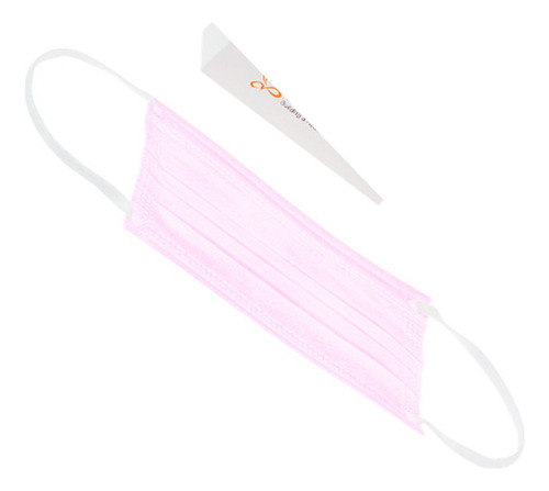 Máscara Descartável Infantil - 40 Unidades Rosa Cor Rosa-claro Desenho Do Tecido Não