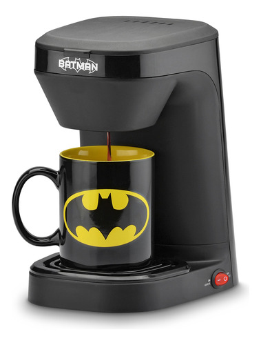 Dc Batman - Cafetera De Una Sola Porción, 12 Onzas, Negro/.