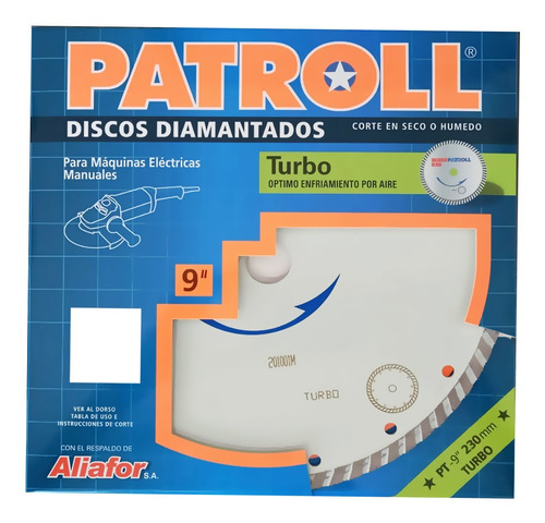 Disco Diamantado Patroll Aliafor Turbo Ø 9  *