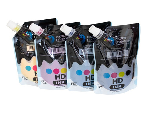 Kit 4 Tintas Sublimación Color Make 125 Ml Papel Cinta Full Tinta CMYK
