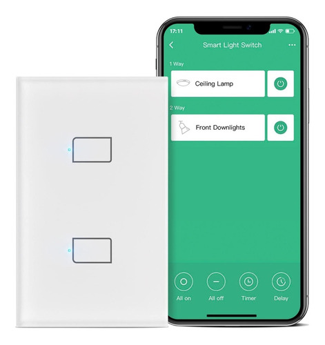 Interruptor Inteligente Broadlink Tc2 Doble No Neutro Alexa