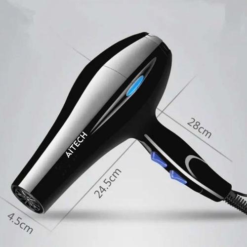 Secador De Cabello Profesional 800w 2 Velocidades Ionizador Negro