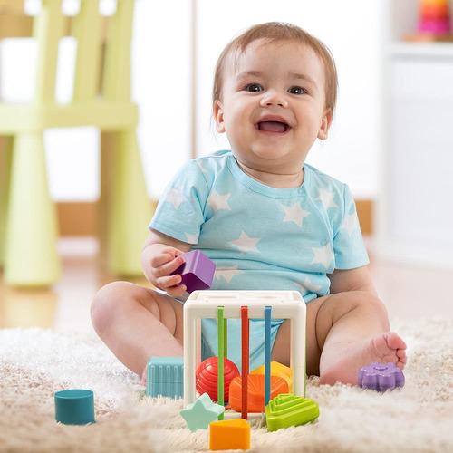 Likee Sensory Toys Shape Sorter Baby Blocks Colorful Texture
