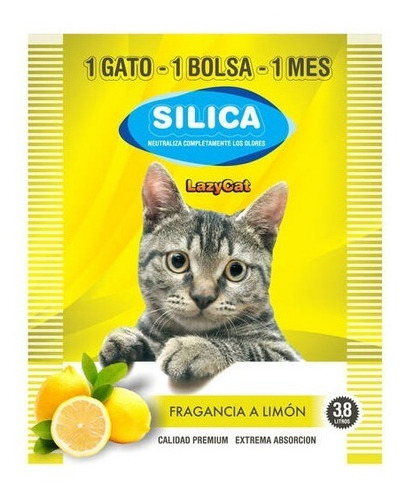 Piedras Sanitarias Silica Limón Lazy Cat X 3,8 Lts X 8 Unida