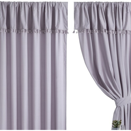 Juego De Cortinas Jean Cartier Ambiente Suave Con Borla Liso