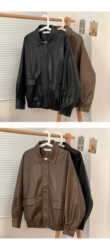 Chaqueta De Cuero Pu Para Hombre, Estilo Motocicleta, Moda C