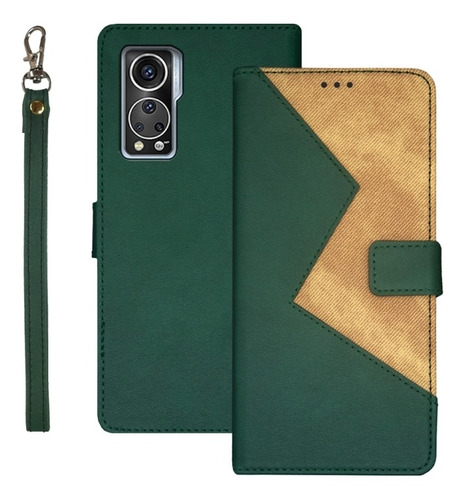 Funda De Piel Con Empalme Bicolor Para Zte Axon 30s