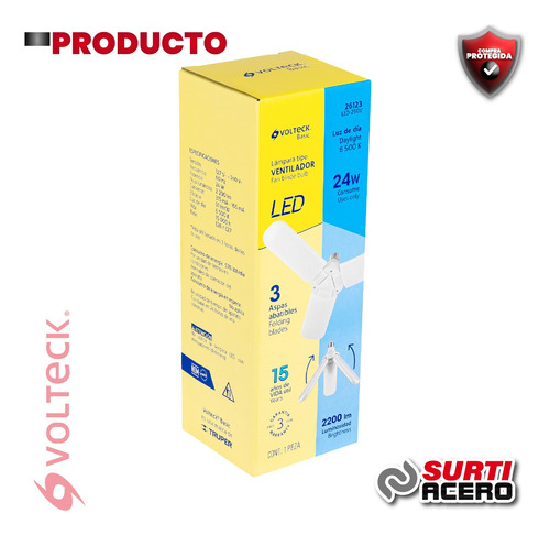 Kit 2 Lámparas Led 24w Tipo Ventilador, 3 Aspas 26123
