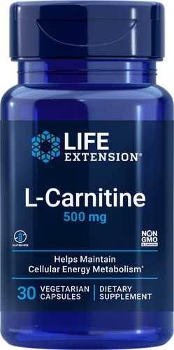 Life Extension, L-Carnitina, 500 mg, 30 cápsulas sin sabor vegetariano